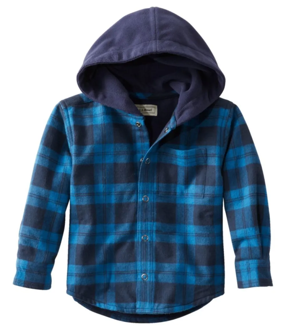 "Toddlers' Fleece-Lined Flannel Shirt, Hooded"-L.L.Bean Online