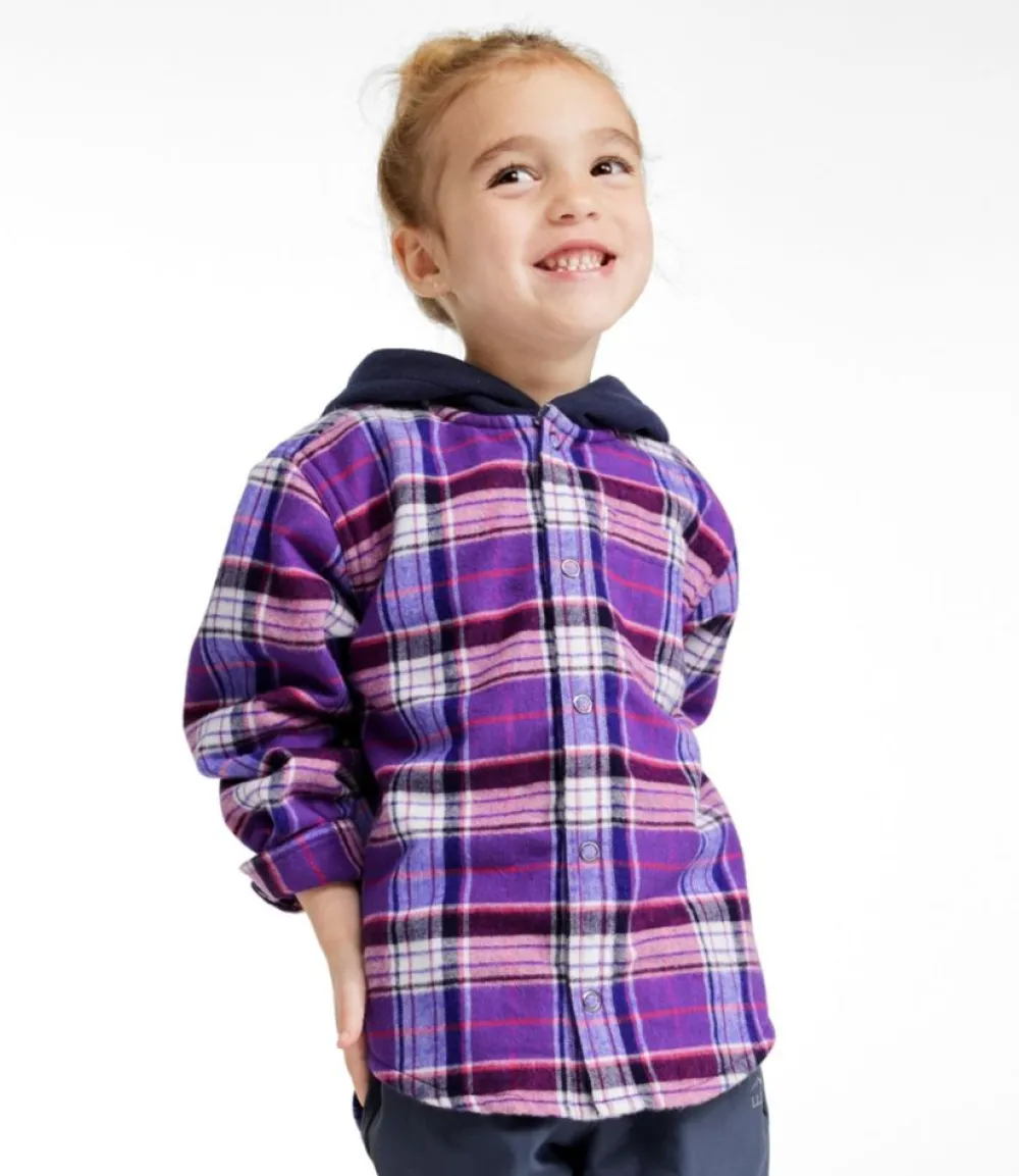 "Toddlers' Fleece-Lined Flannel Shirt, Hooded"-L.L.Bean Online