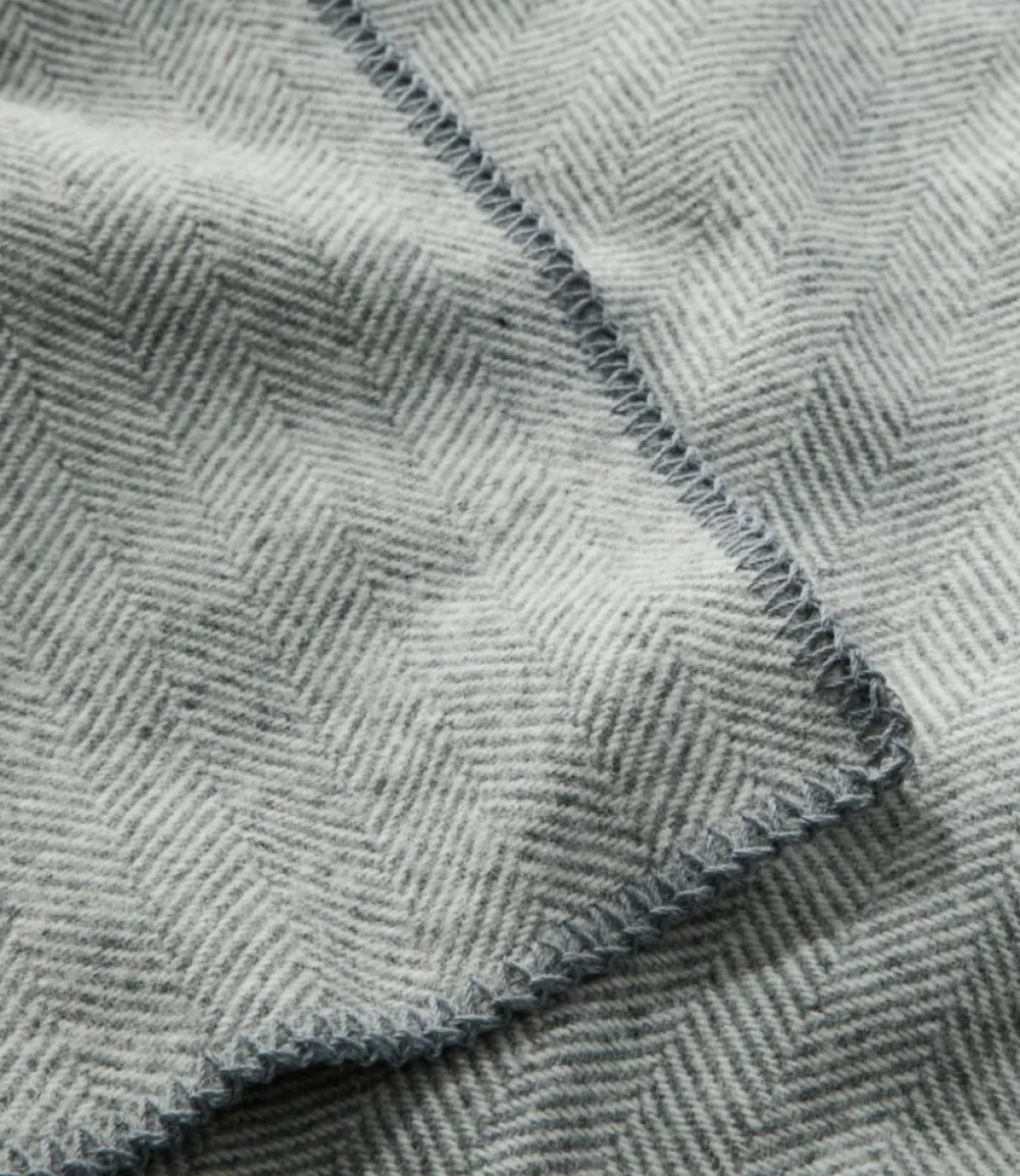 "Washable Wool Blanket, Herringbone"-L.L.Bean Hot