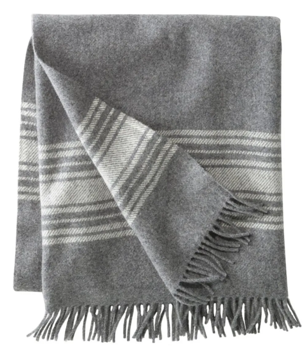 "Washable Wool Throw, Striped"-L.L.Bean Sale