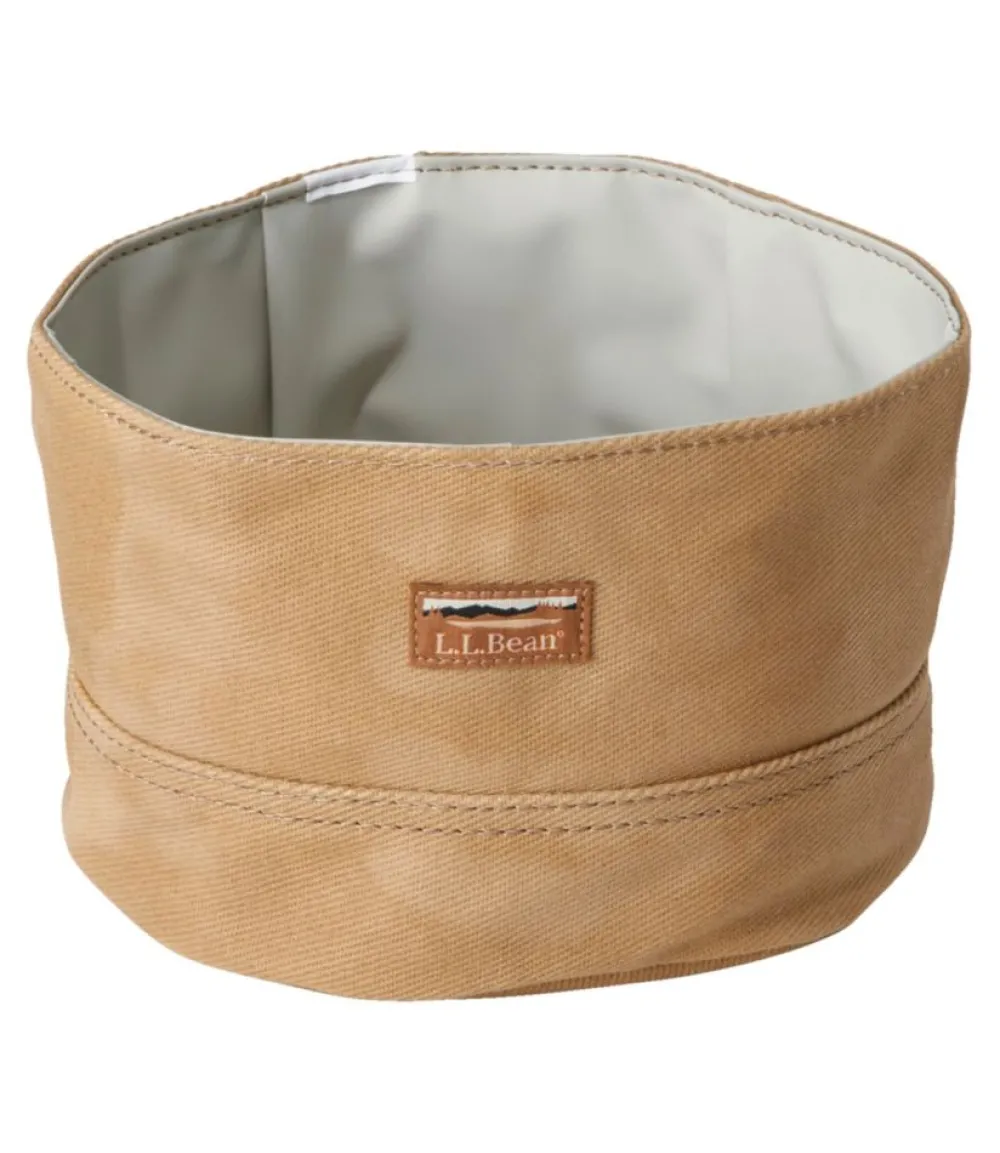 "Waxed-Canvas Dog Bowl"-L.L.Bean Online