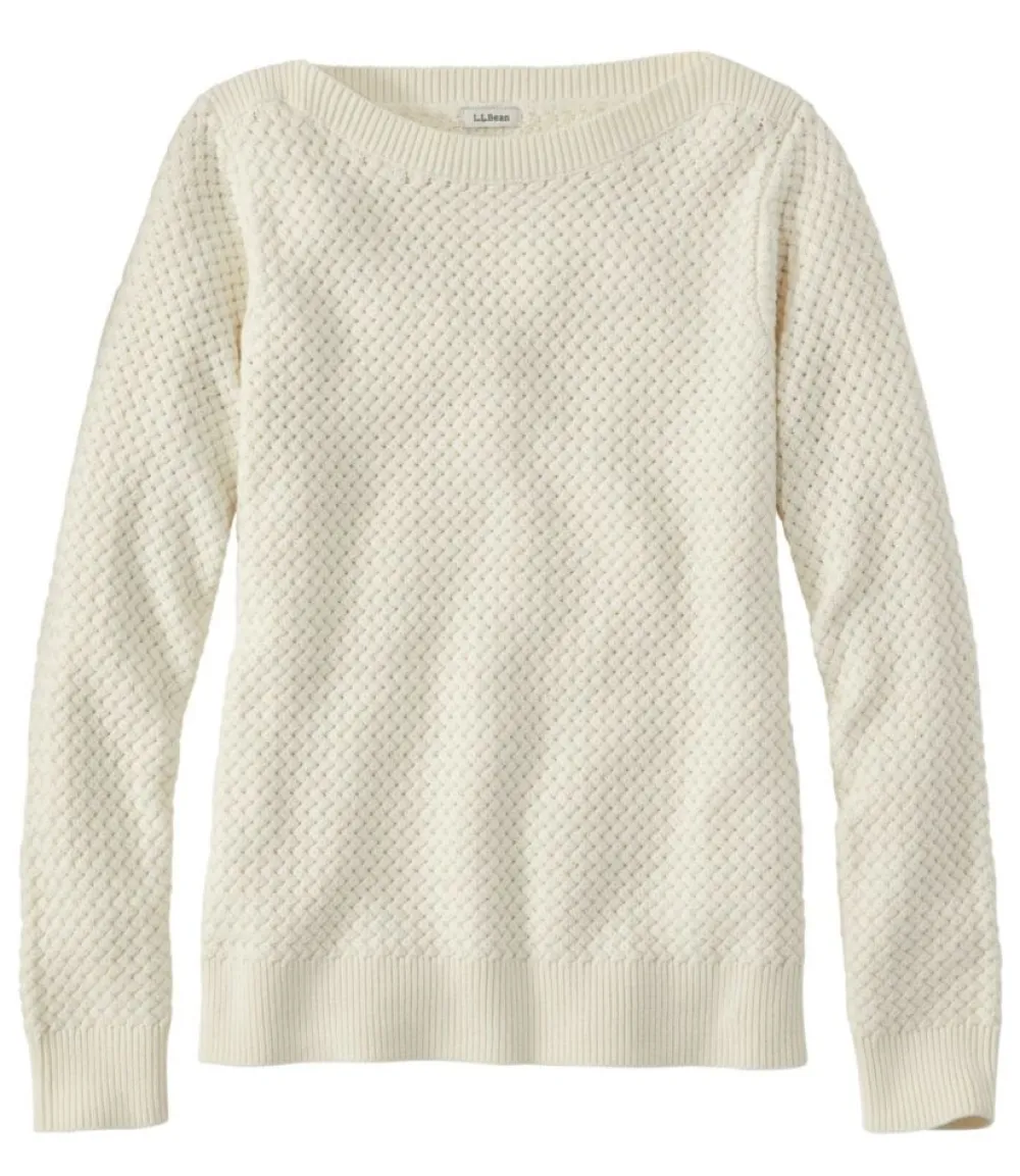 "Women's Basketweave Sweater, Boatneck"-L.L.Bean Shop