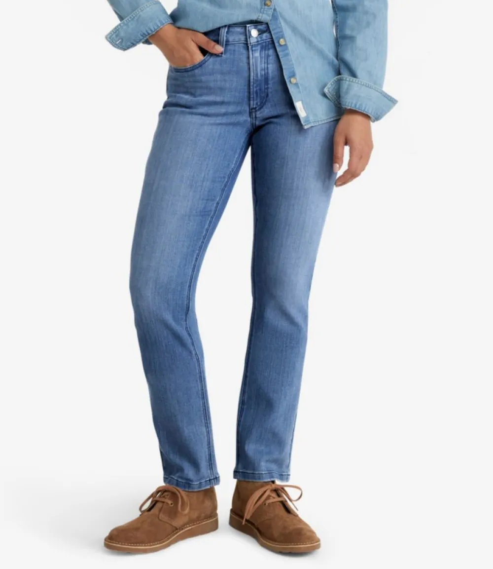 "Women's BeanFlex® Jeans, Mid-Rise Straight-Leg"-L.L.Bean Cheap