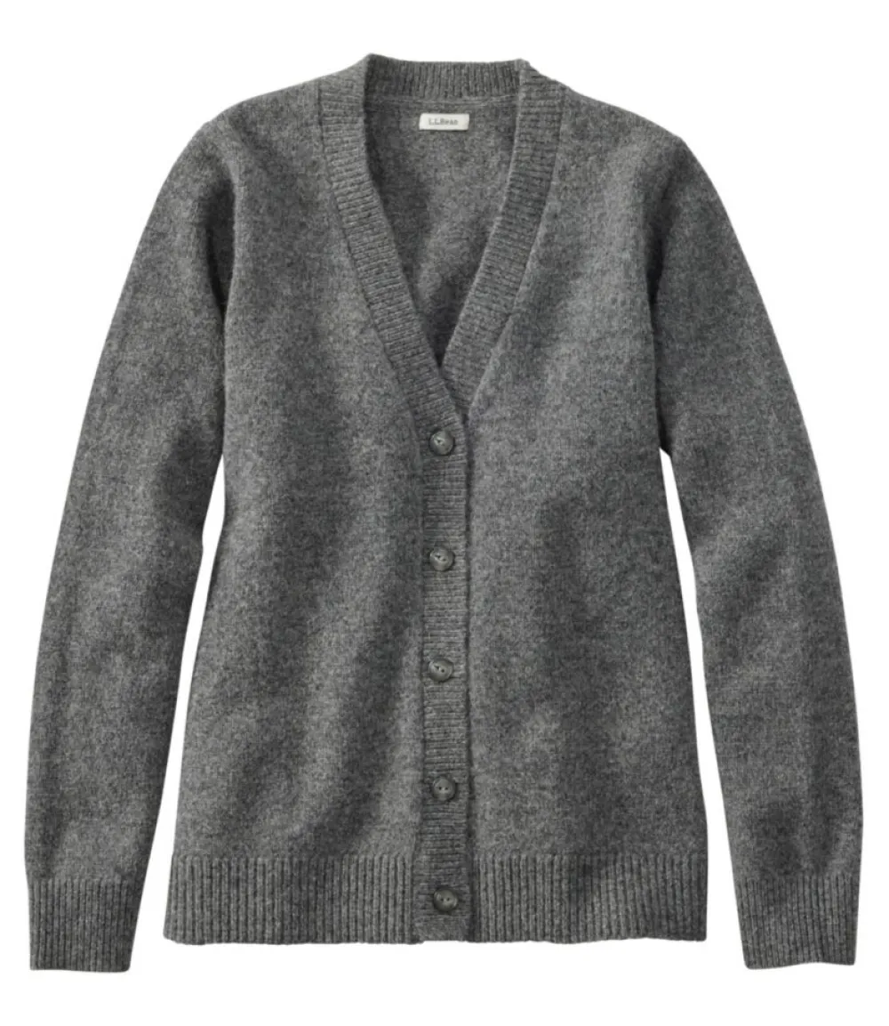 "Women's Bean's Classic Ragg Wool Sweater, Button-Front Cardigan"-L.L.Bean Best