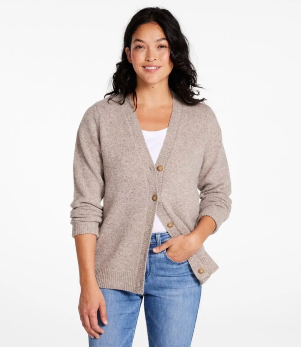 "Women's Bean's Classic Ragg Wool Sweater, Button-Front Cardigan"-L.L.Bean Best