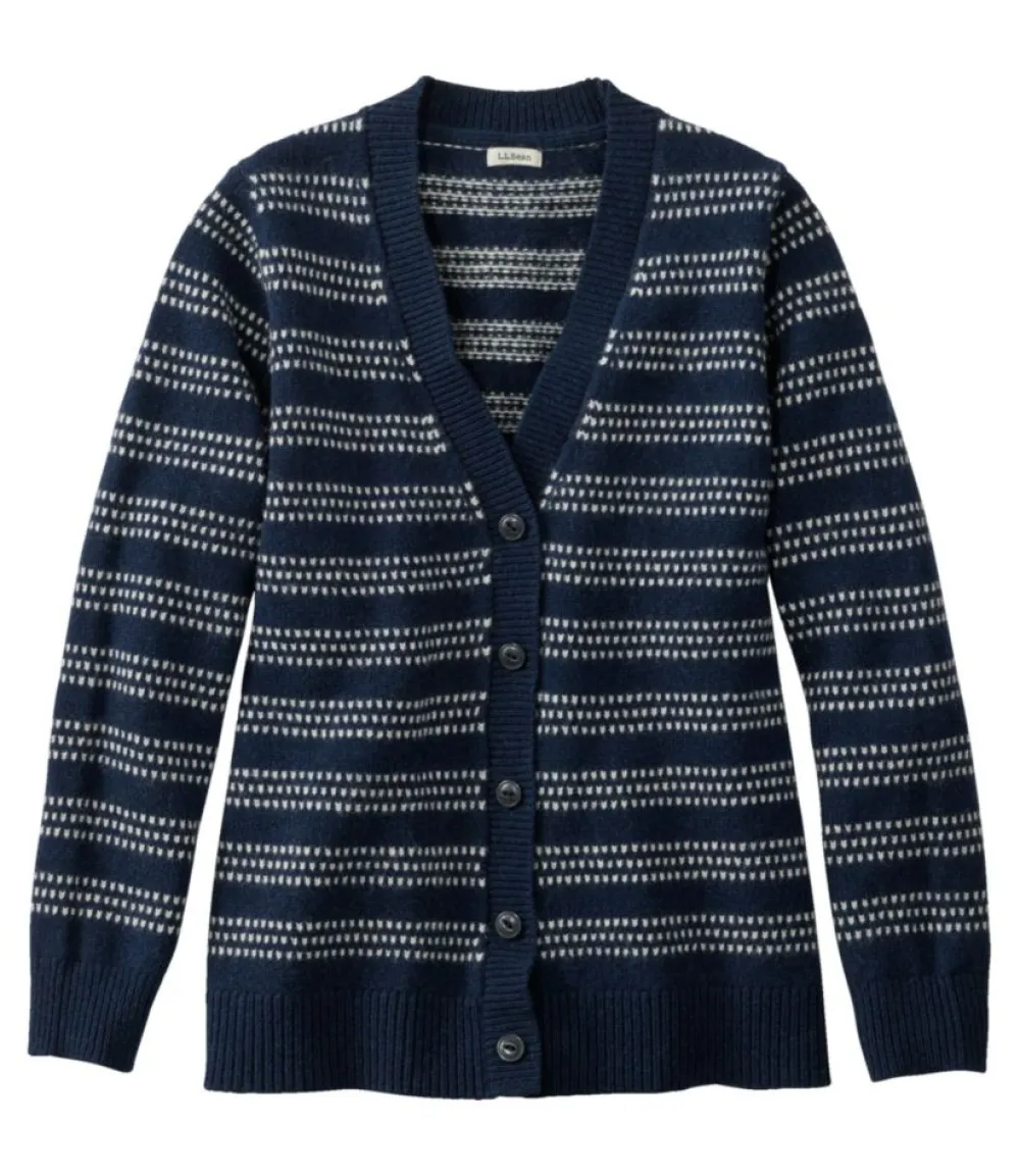 "Women's Bean's Classic Ragg Wool Sweater, Button-Front Cardigan Novelty"-L.L.Bean Clearance