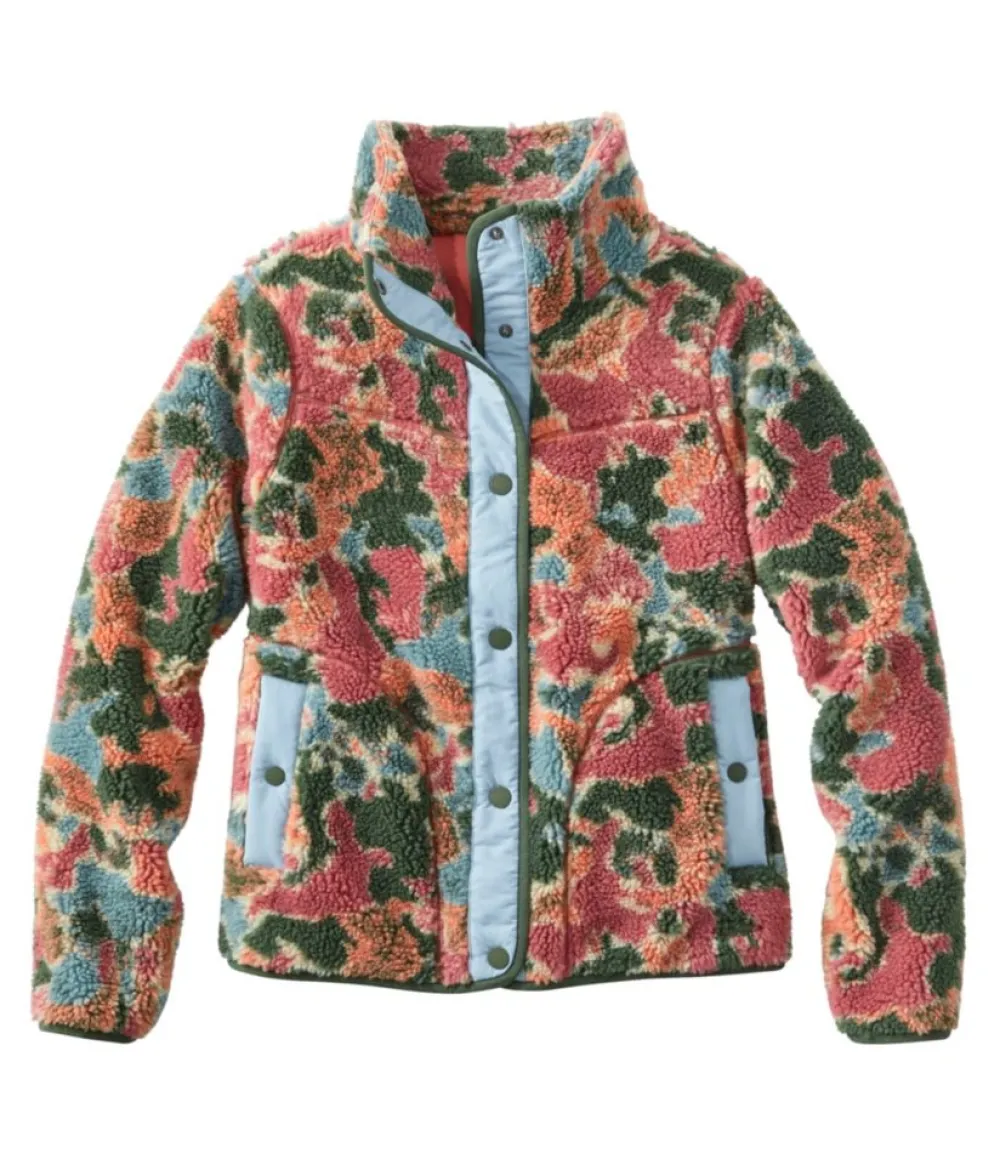 "Women's Bean's Sherpa Fleece Jacket, Print"-L.L.Bean Cheap