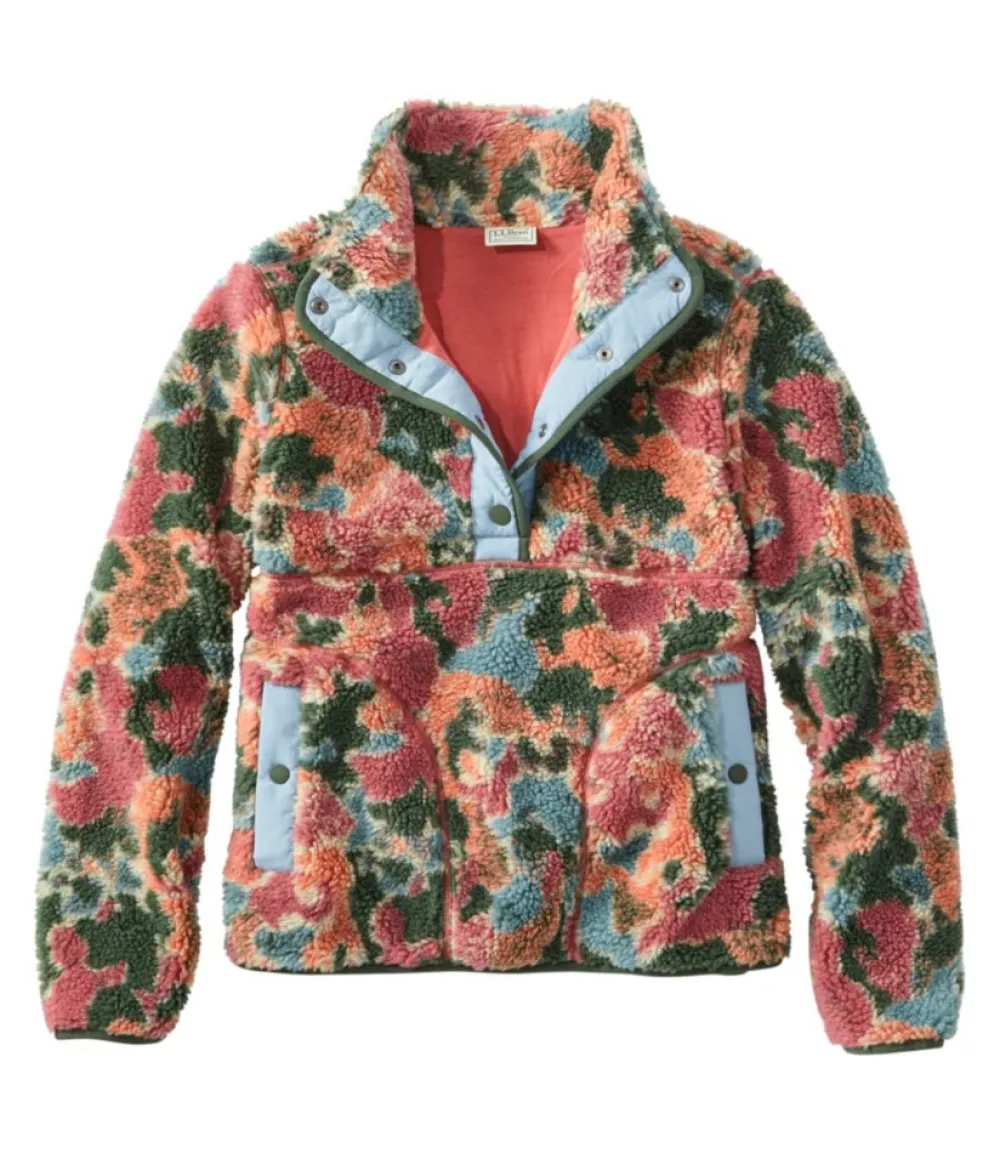 "Women's Bean's Sherpa Fleece Pullover, Print"-L.L.Bean Fashion