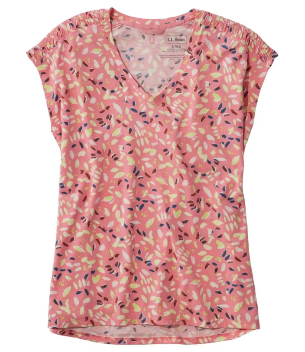 "Women's Beyond Soft V-Neck Tee, Short-Sleeve Print"-L.L.Bean Shop