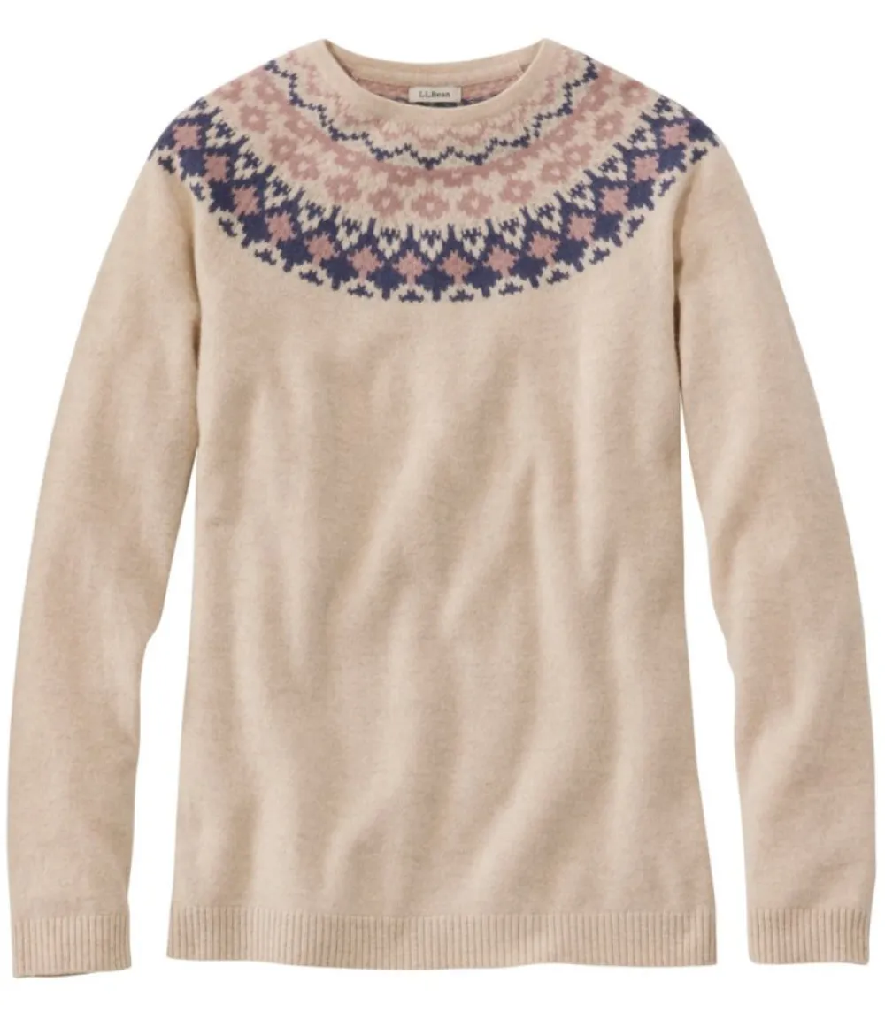 "Women's Classic Cashmere Sweater, Crewneck Fair Isle"-L.L.Bean Discount