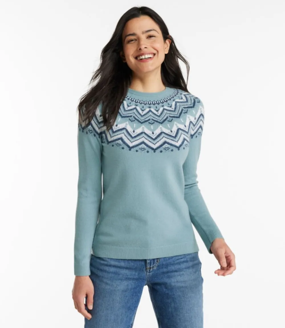"Women's Classic Cashmere Sweater, Crewneck Fair Isle"-L.L.Bean Discount