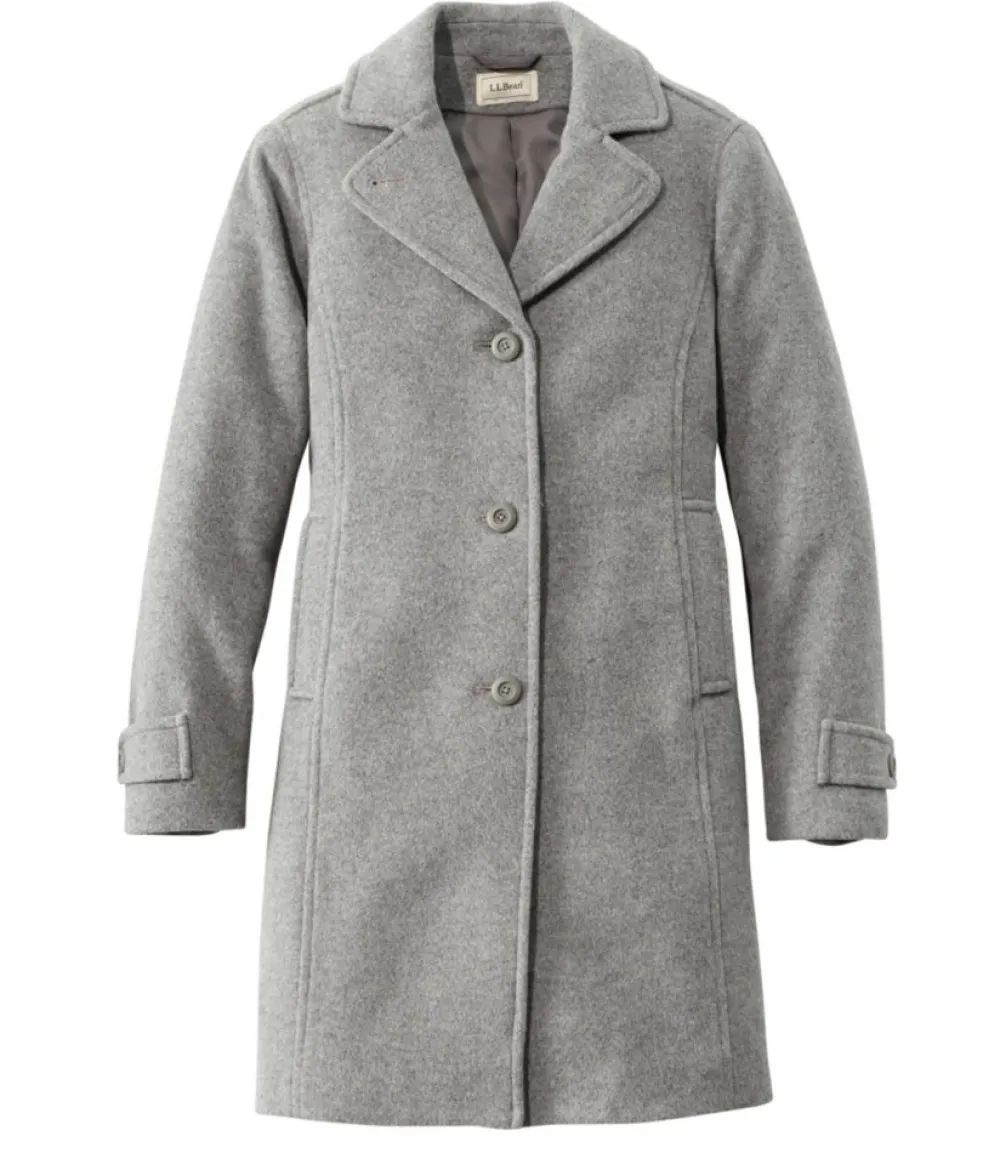 "Women's Classic Lambswool Polo Coat, Three-Quarter"-L.L.Bean Fashion