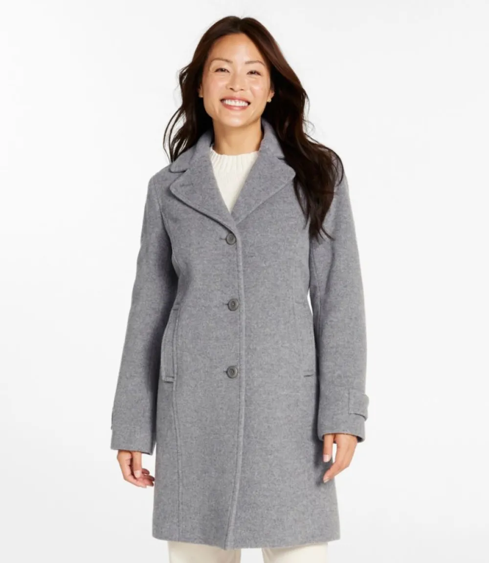 "Women's Classic Lambswool Polo Coat, Three-Quarter"-L.L.Bean Fashion