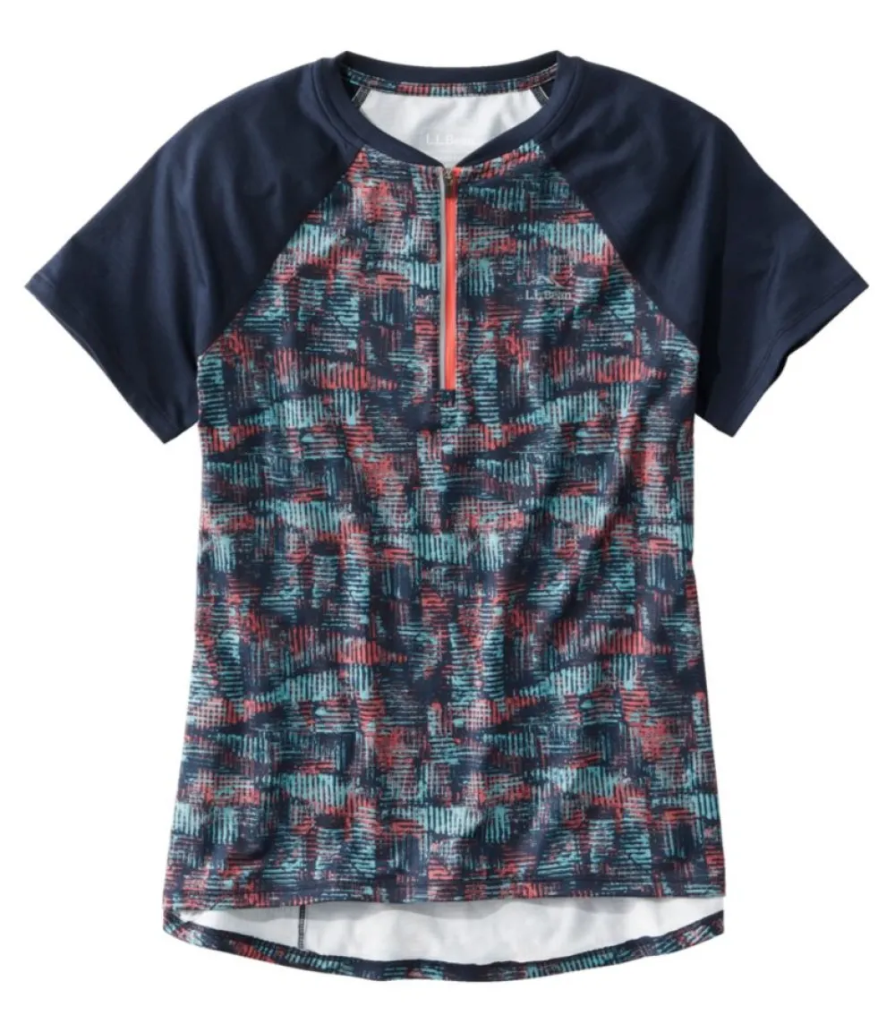 "Women's Comfort Cycling Jersey Print Short-Sleeve"-L.L.Bean Fashion