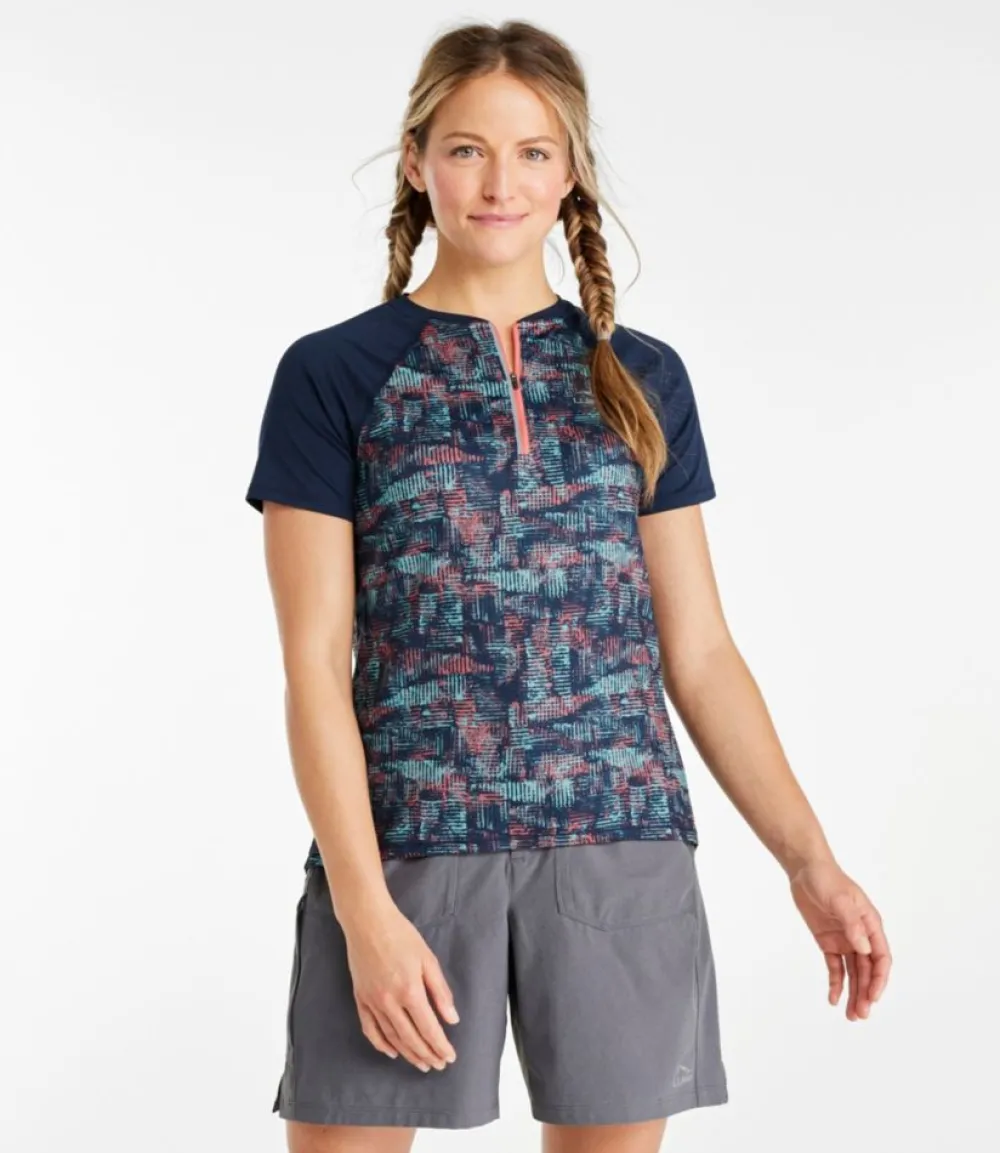 "Women's Comfort Cycling Jersey Print Short-Sleeve"-L.L.Bean Fashion