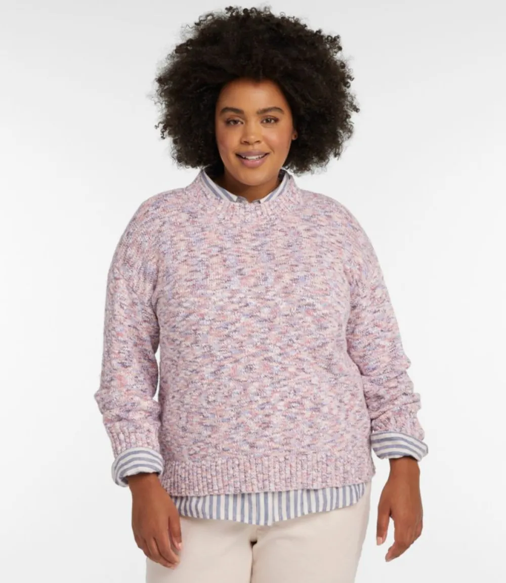 "Women's Cotton Ragg Sweater, Crewneck Space-Dye"-L.L.Bean Shop