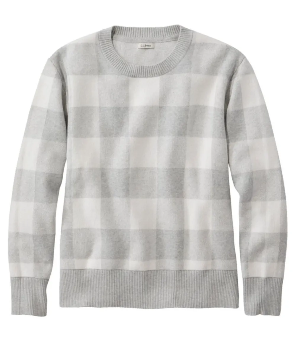 "Women's Cotton/Cashmere Sweater, Crewneck Jacquard"-L.L.Bean Sale