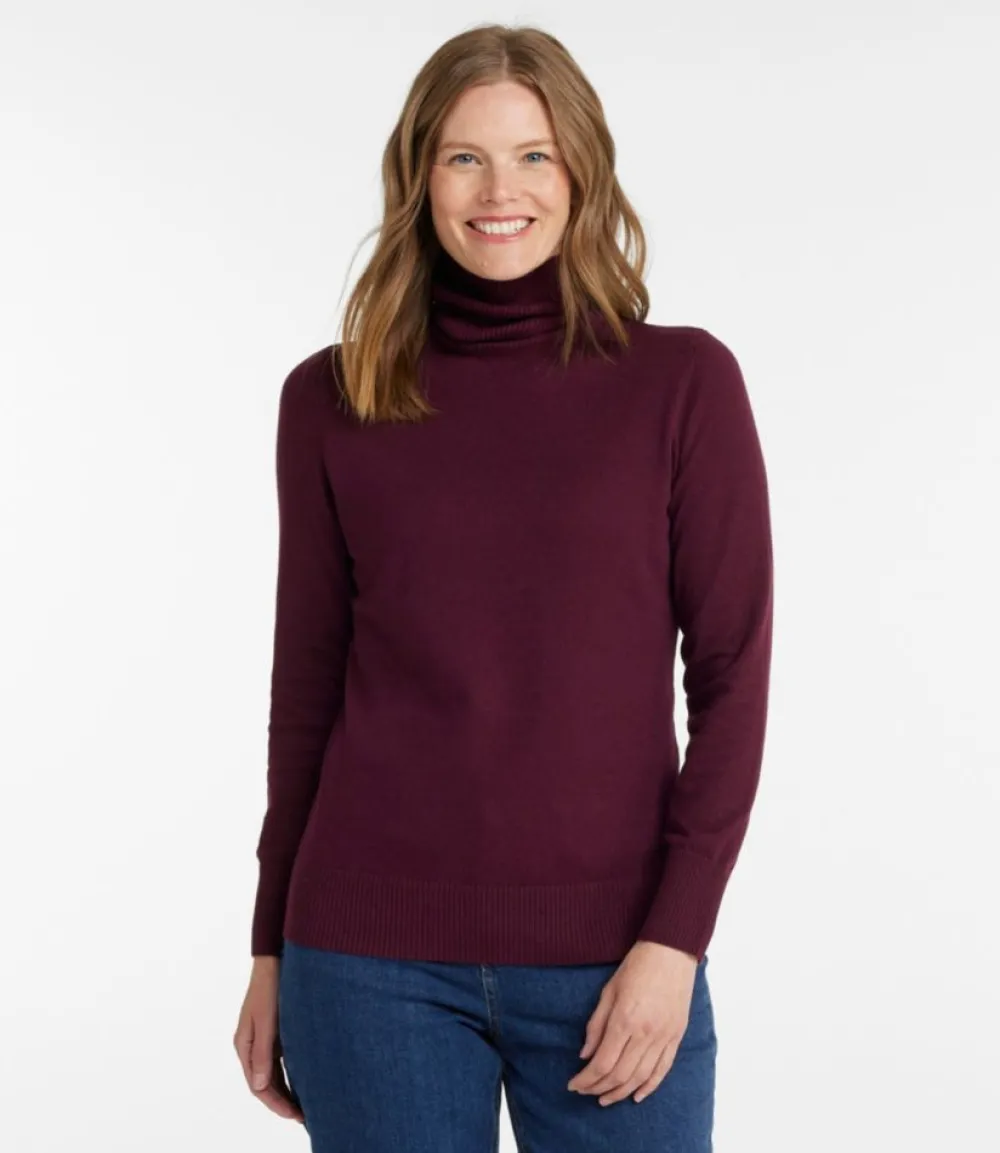 "Women's Cotton/Cashmere Sweater, Turtleneck"-L.L.Bean Hot