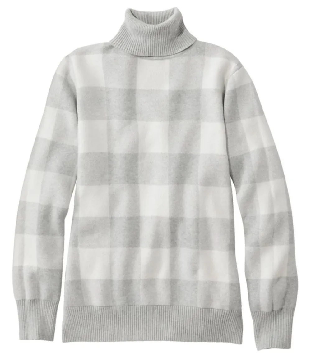 "Women's Cotton/Cashmere Sweater, Turtleneck Jacquard"-L.L.Bean Shop