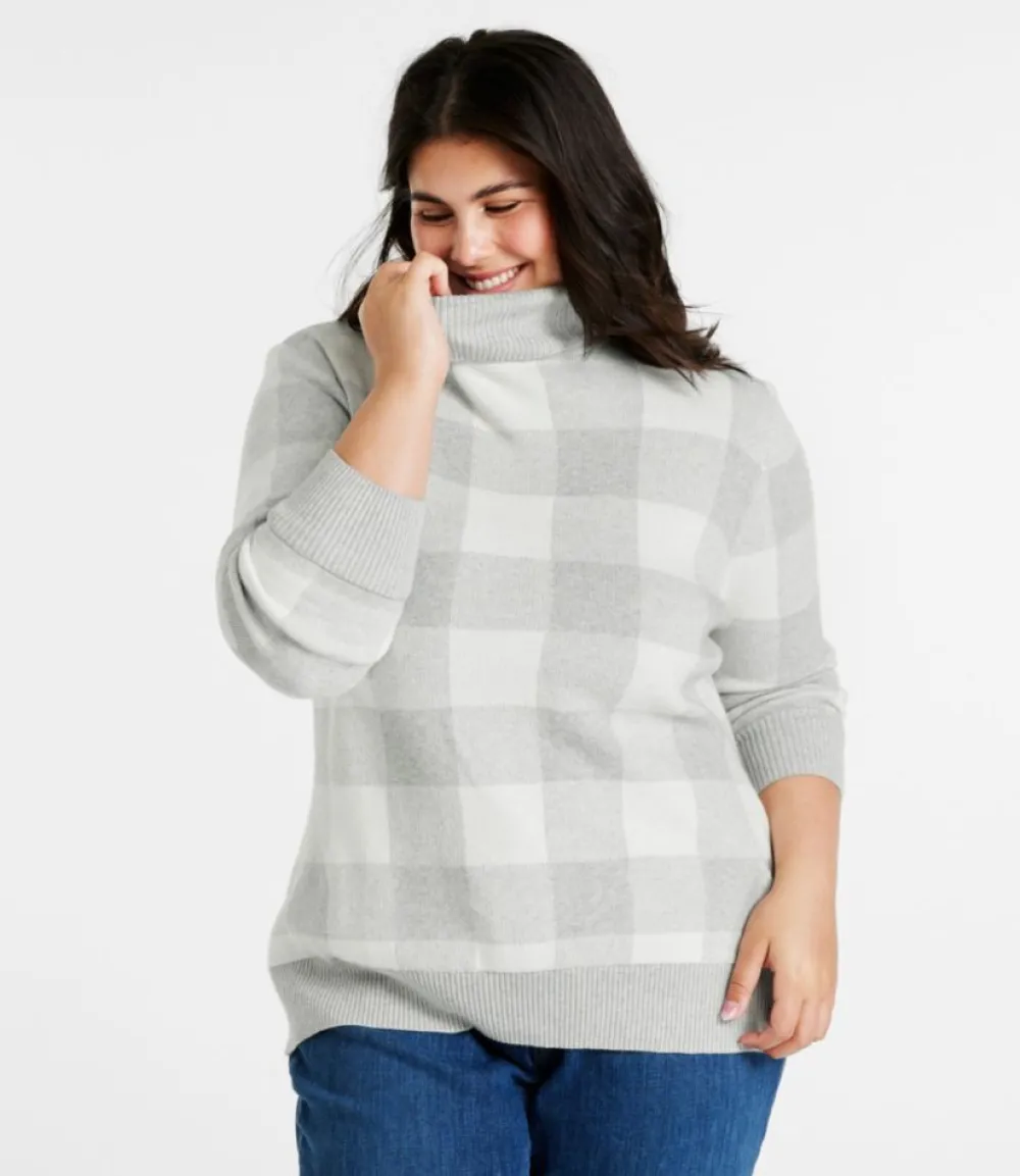 "Women's Cotton/Cashmere Sweater, Turtleneck Jacquard"-L.L.Bean Shop