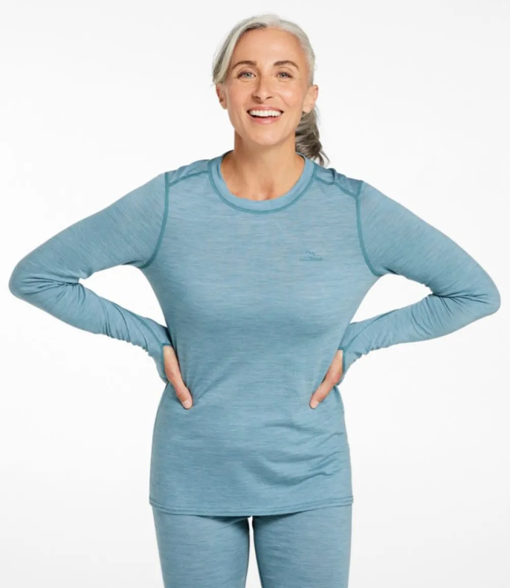 "Women's Cresta Ultralight 150 Crew Top, Stripe"-L.L.Bean Shop