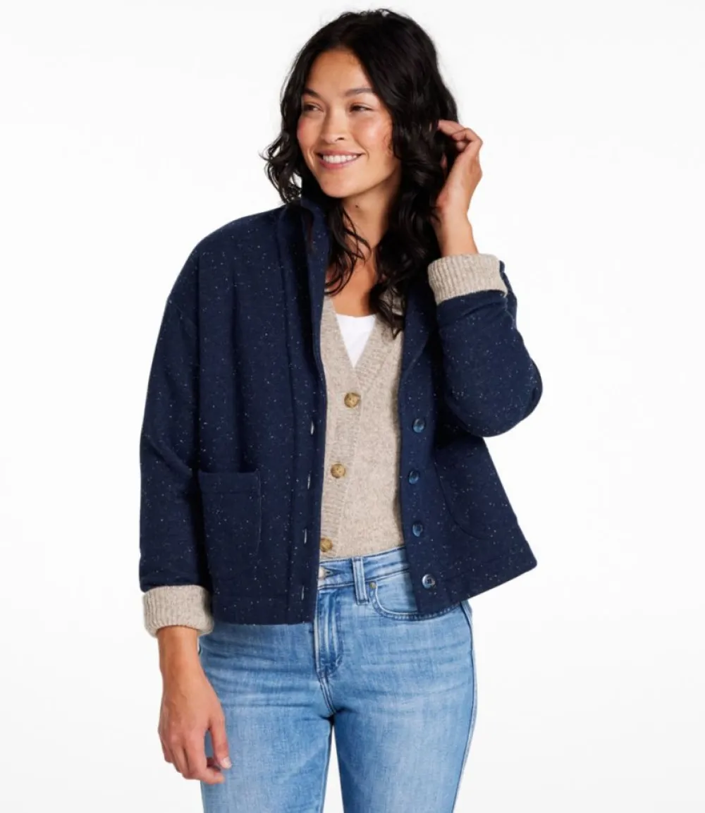 "Women's Double L Soft Donegal Sweatshirt, Cardigan"-L.L.Bean Outlet