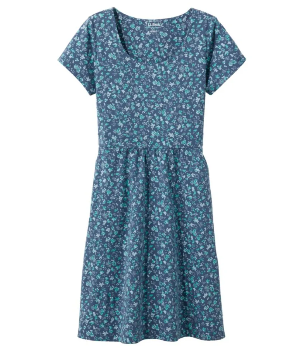 "Women's Easy Cotton Fit-and-Flare Dress, Pattern"-L.L.Bean Hot