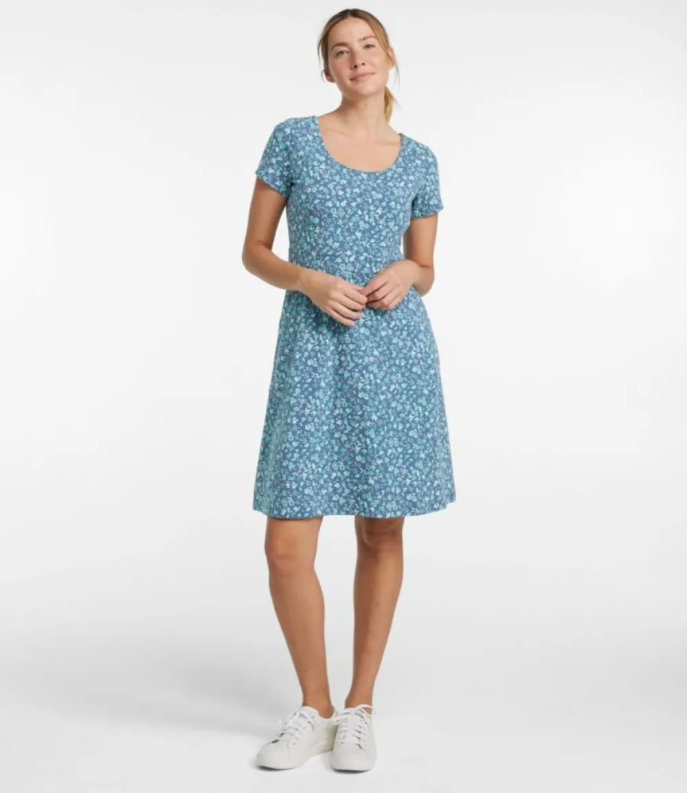 "Women's Easy Cotton Fit-and-Flare Dress, Pattern"-L.L.Bean Hot