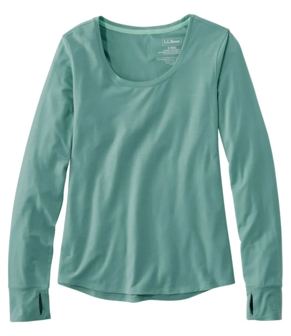 "Women's Encompass Merino Wool-Blend Scoopneck, Long-Sleeve"-L.L.Bean Discount