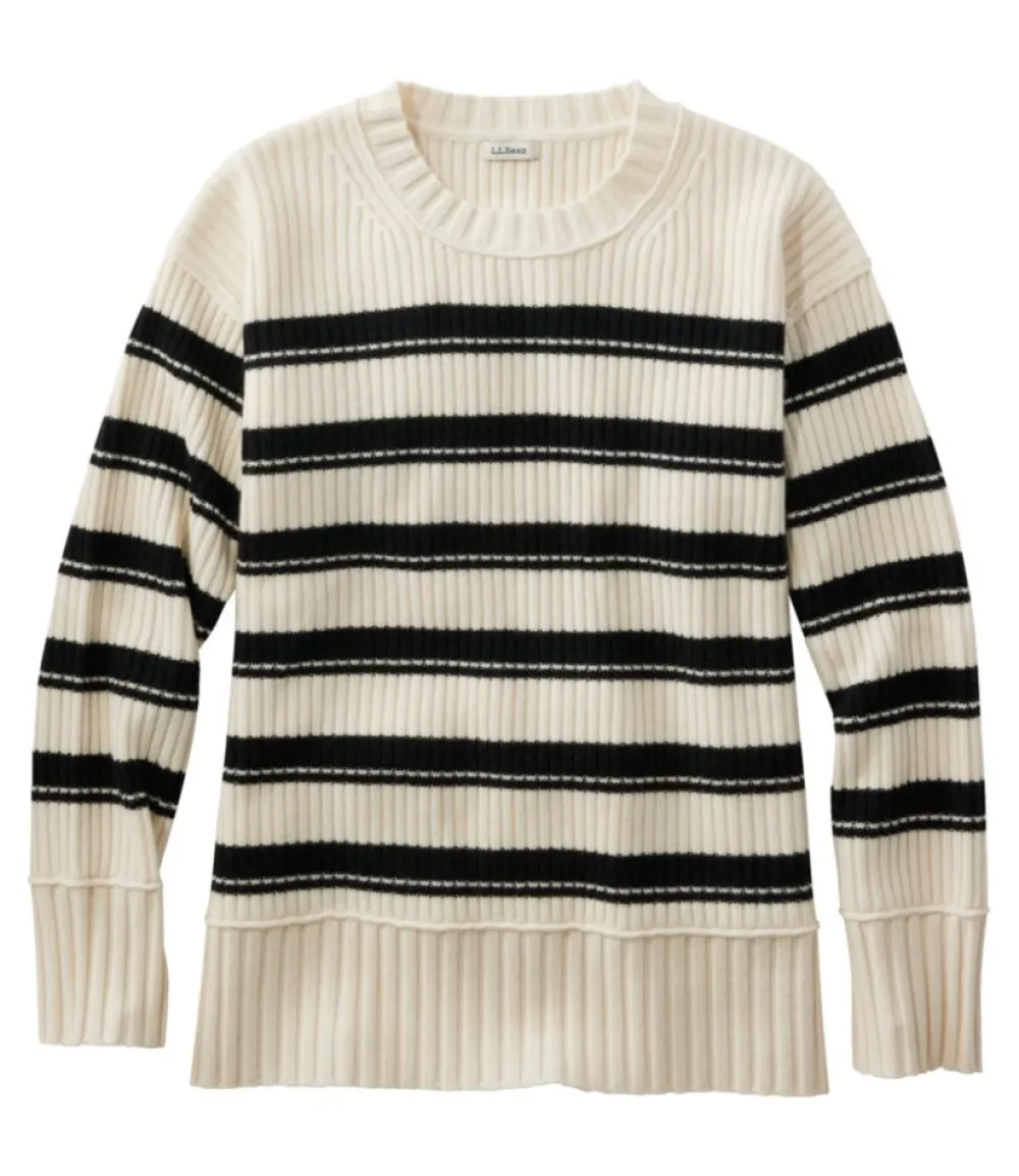 "Women's Heritage Heirloom Wool/Cashmere Sweater, Crewneck Stripe"-L.L.Bean Cheap
