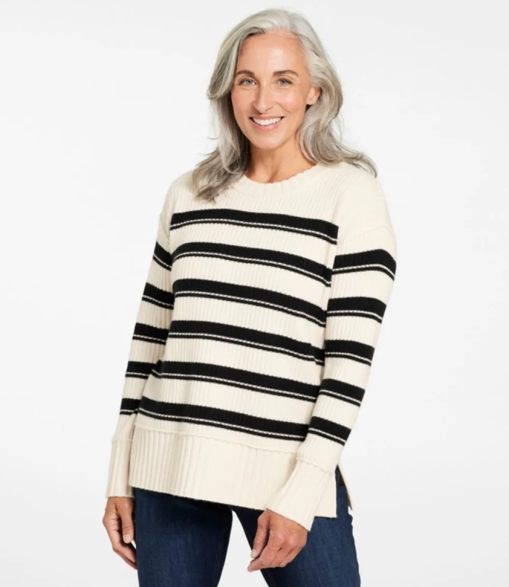 "Women's Heritage Heirloom Wool/Cashmere Sweater, Crewneck Stripe"-L.L.Bean Cheap