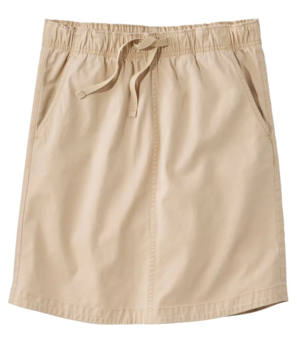 "Women's Lakewashed Pull-On Skirt, Mid-Rise"-L.L.Bean New