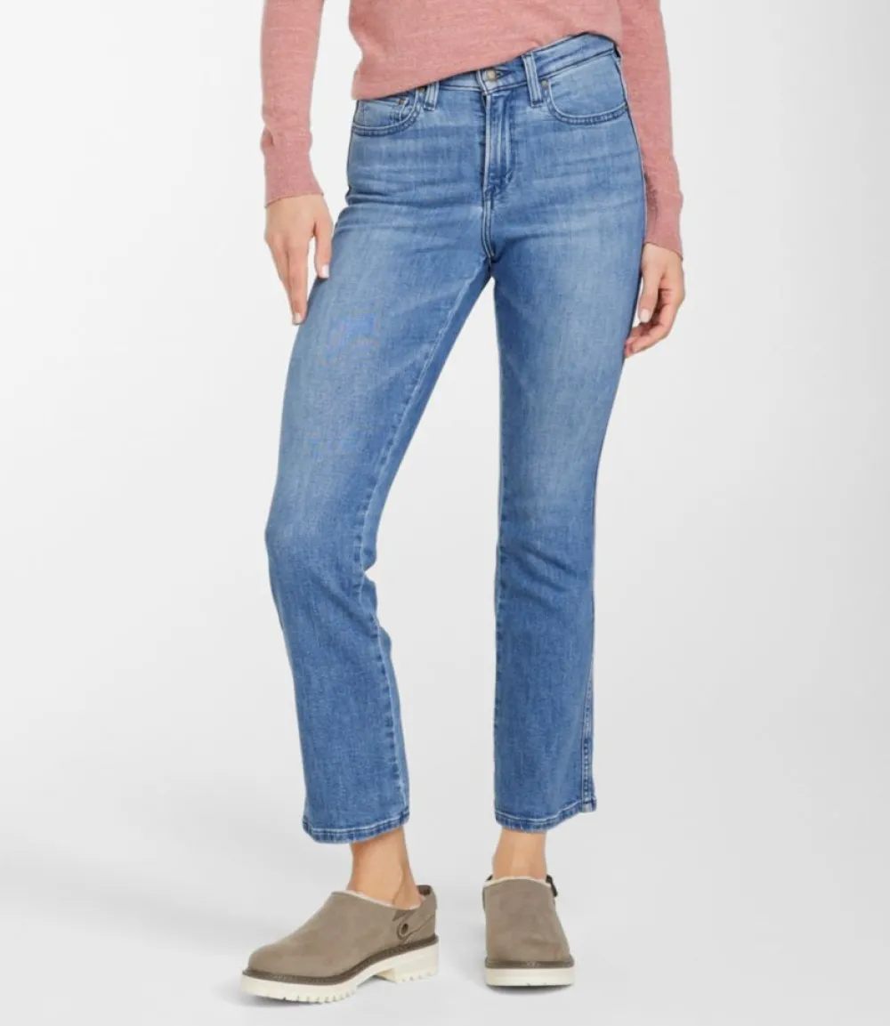 "Women's Everyday Stretch Jeans, High-Rise Mini Bootcut Ankle"-L.L.Bean Store