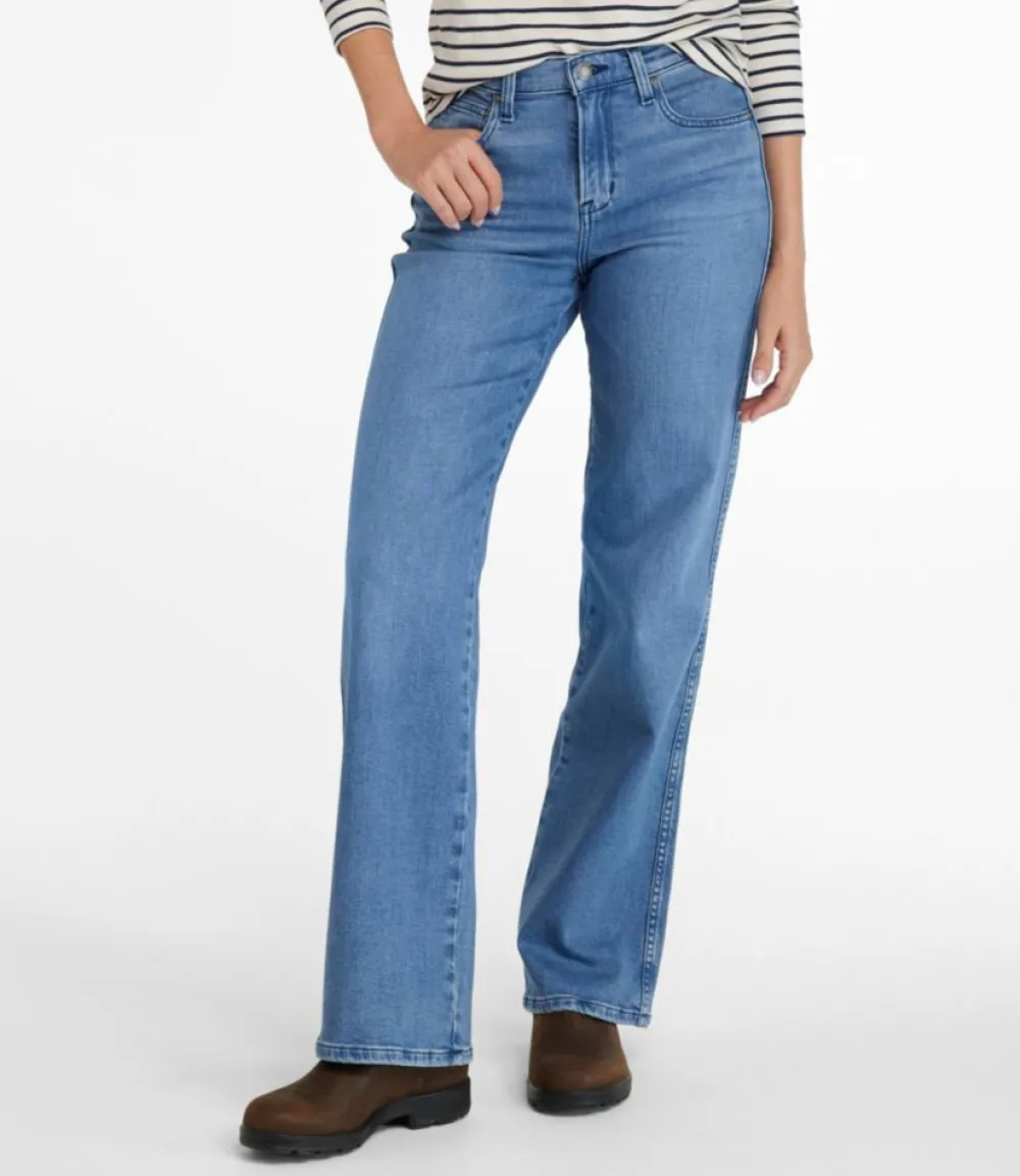 "Women's Everyday Stretch Jeans, High-Rise Relaxed Wide-Leg"-L.L.Bean Store