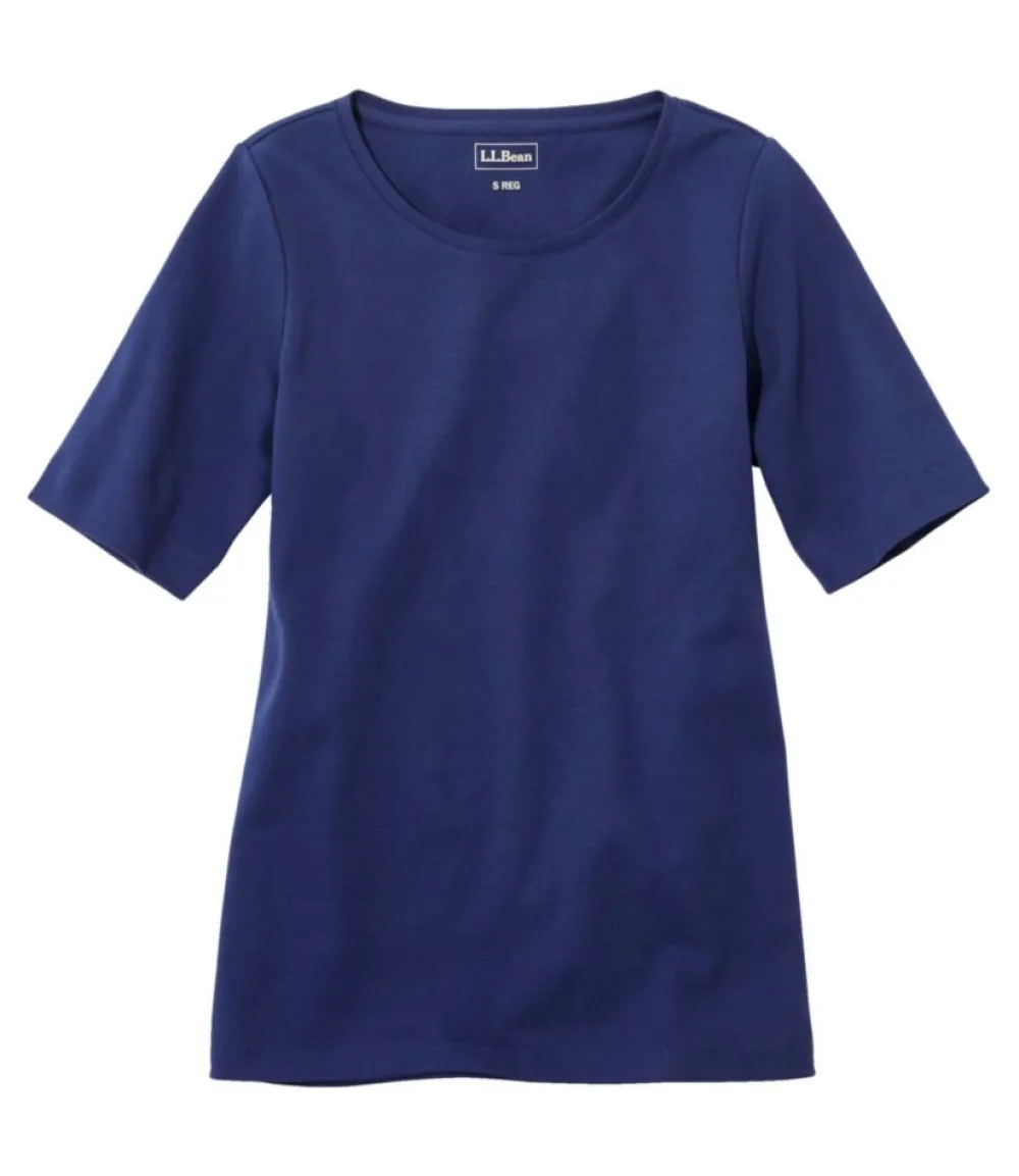 "Women's Jewelneck Tee, Elbow-Sleeve"-L.L.Bean Outlet