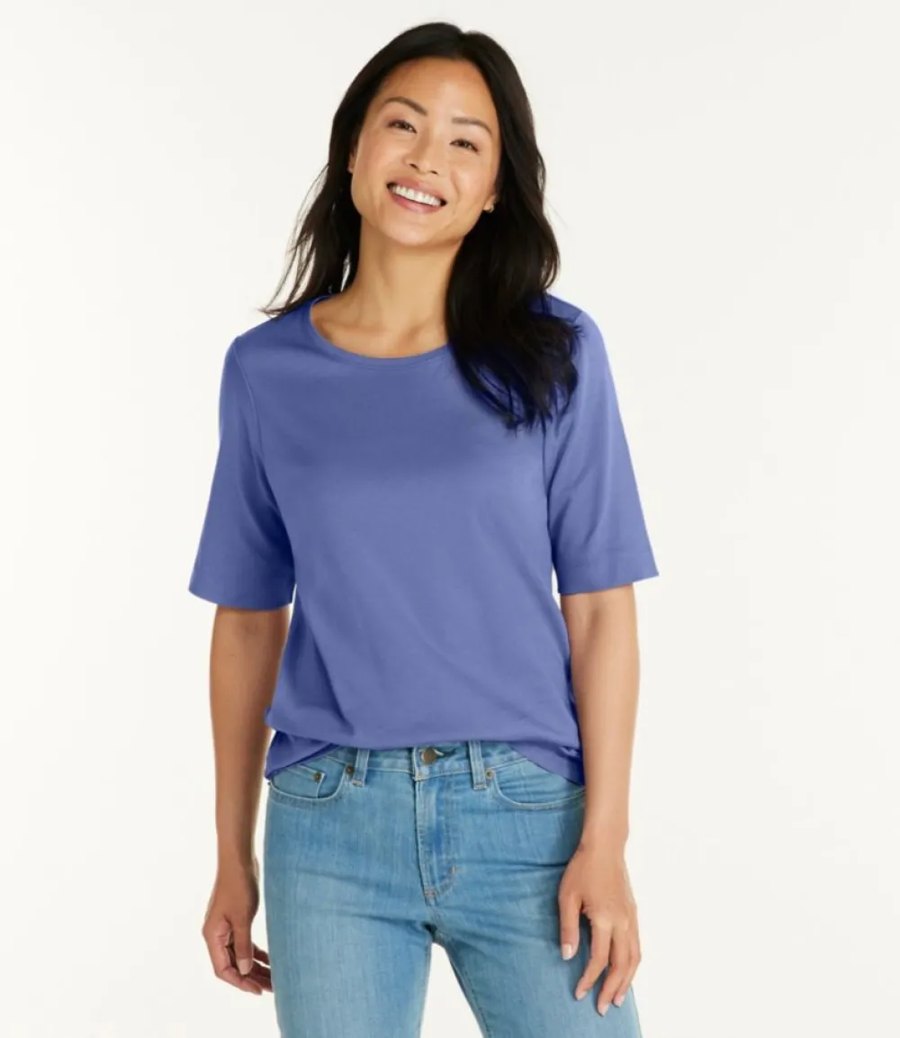 "Women's Jewelneck Tee, Elbow-Sleeve"-L.L.Bean Outlet