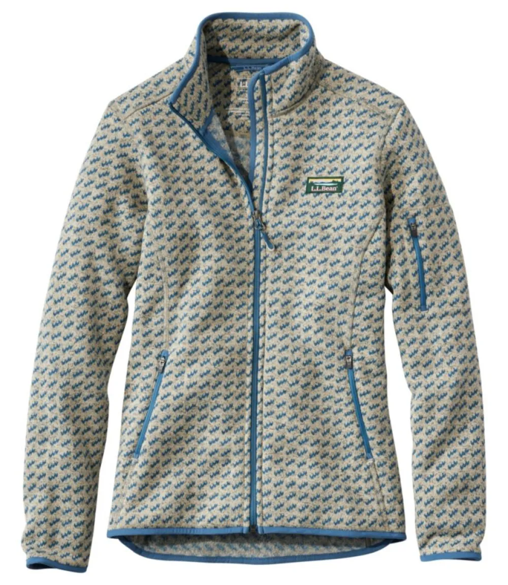 "Women's Sweater Fleece Full-Zip Jacket, Print"-L.L.Bean Shop