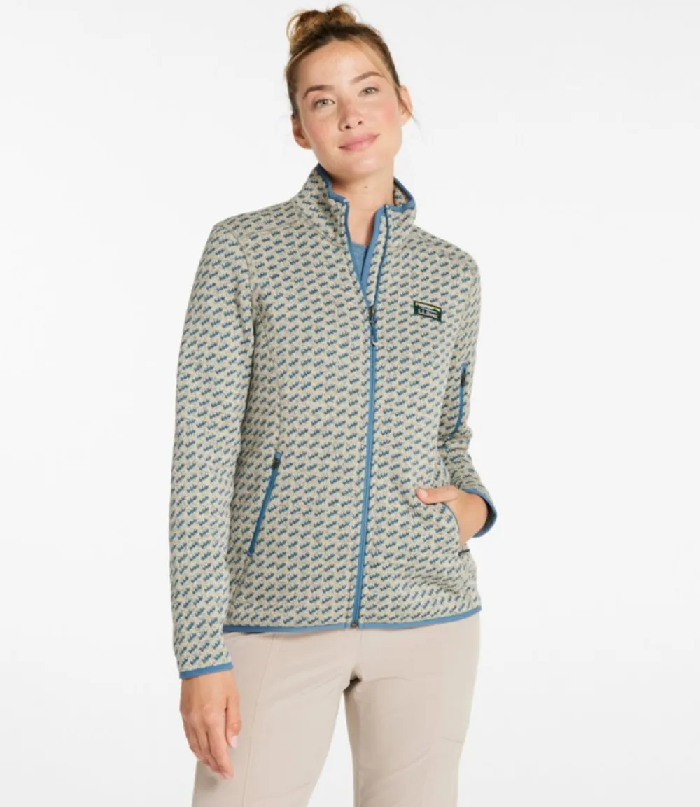 "Women's Sweater Fleece Full-Zip Jacket, Print"-L.L.Bean Shop