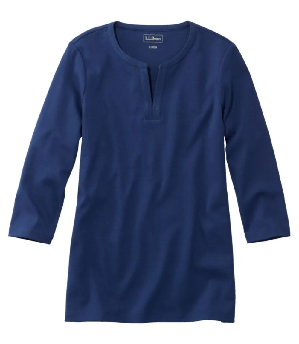 "Women's Tee, Three-Quarter-Sleeve Splitneck Tunic"-L.L.Bean Best