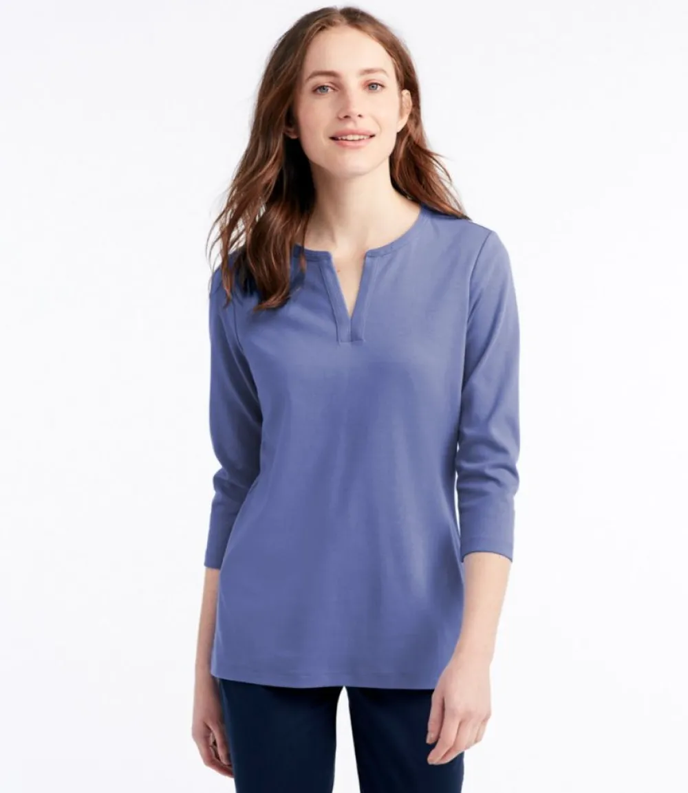 "Women's Tee, Three-Quarter-Sleeve Splitneck Tunic"-L.L.Bean Best