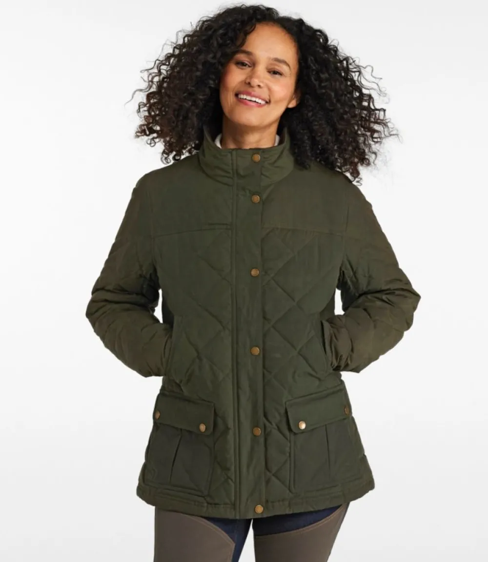 "Women's Upcountry Waxed-Cotton Down Jacket"-L.L.Bean Outlet