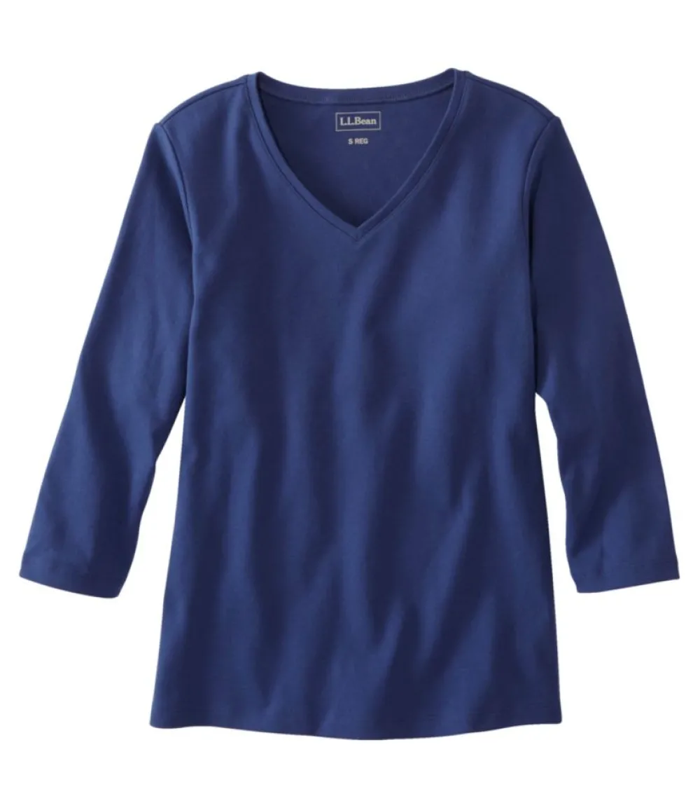 "Women's V-Neck, Three-Quarter-Sleeve"-L.L.Bean Cheap