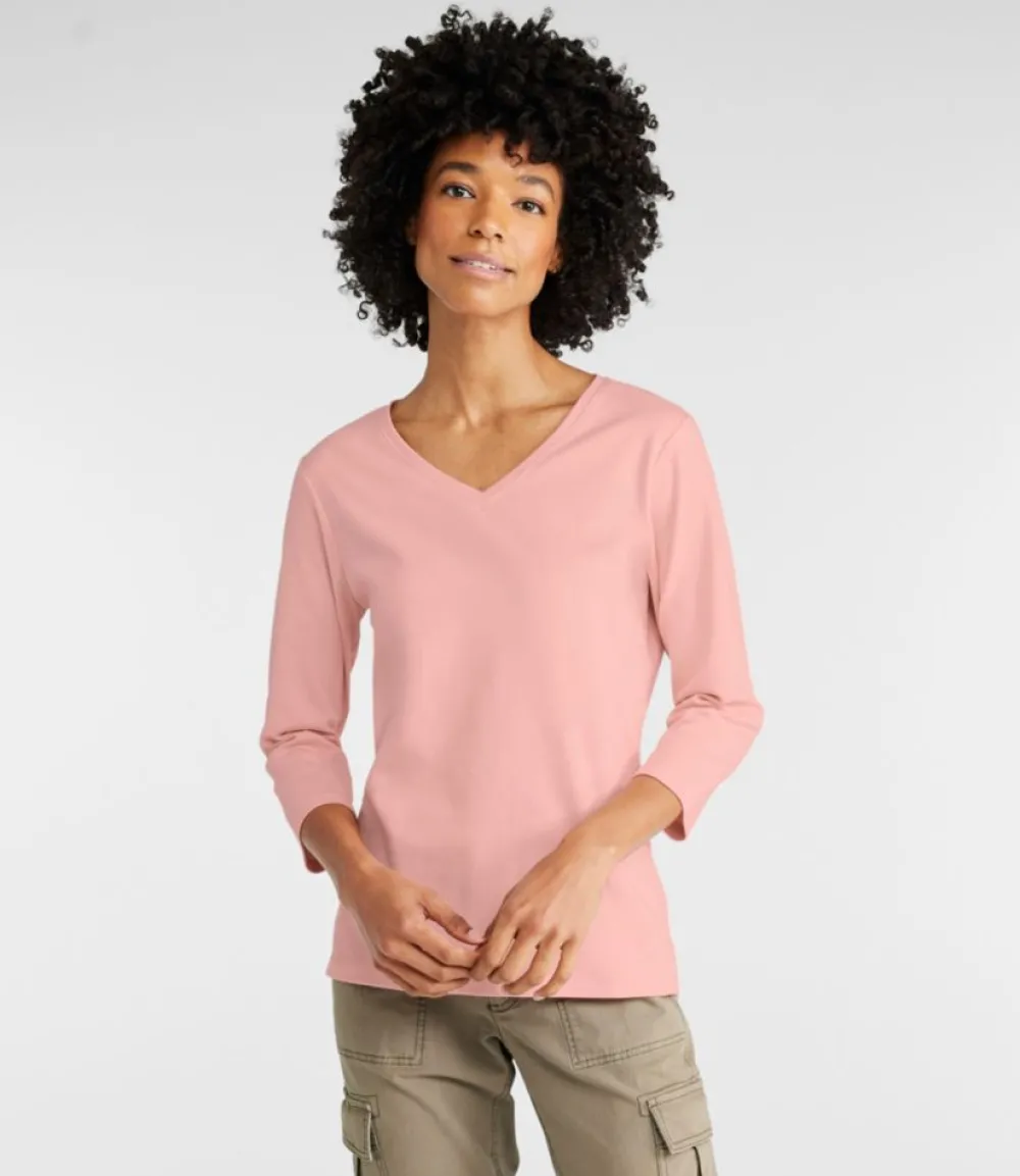 "Women's V-Neck, Three-Quarter-Sleeve"-L.L.Bean Cheap