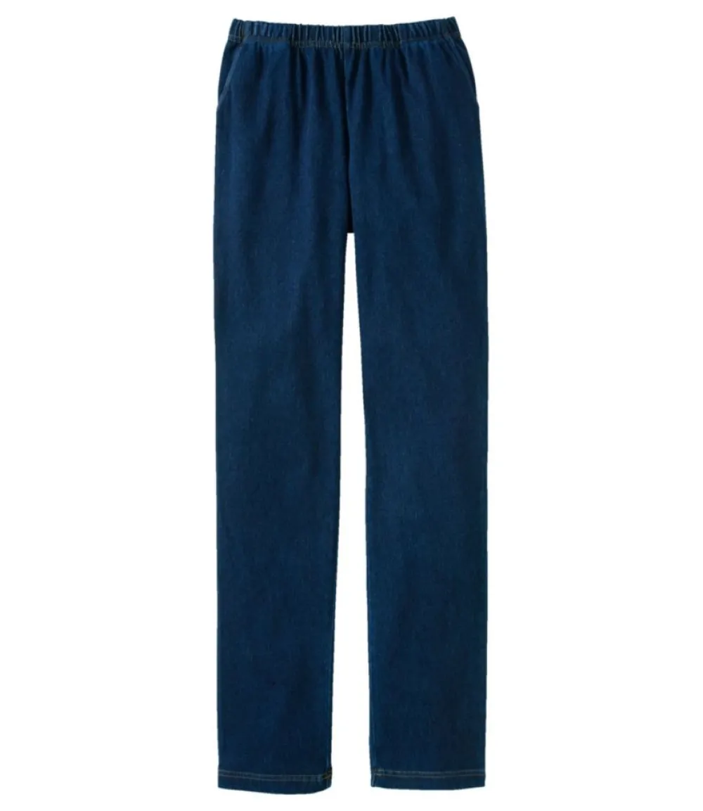 "Women's Perfect Fit Pants, Denim Original Tapered Leg"-L.L.Bean New