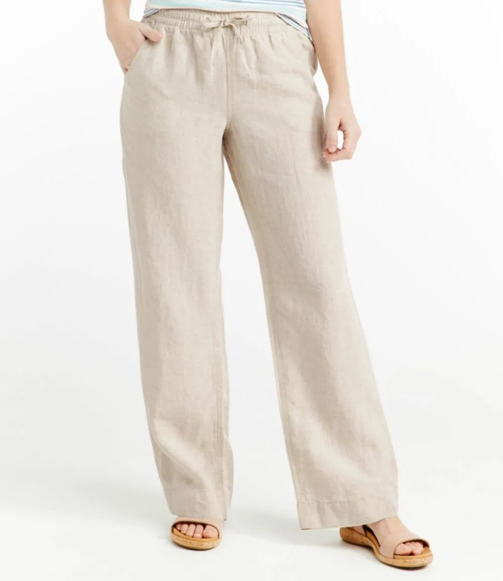 "Women's Premium Washable Linen Pull-On Pants"-L.L.Bean Discount