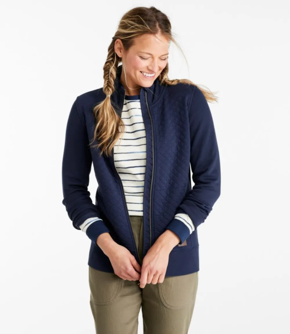 "Women's Quilted Full-Zip Sweatshirt"-L.L.Bean Shop