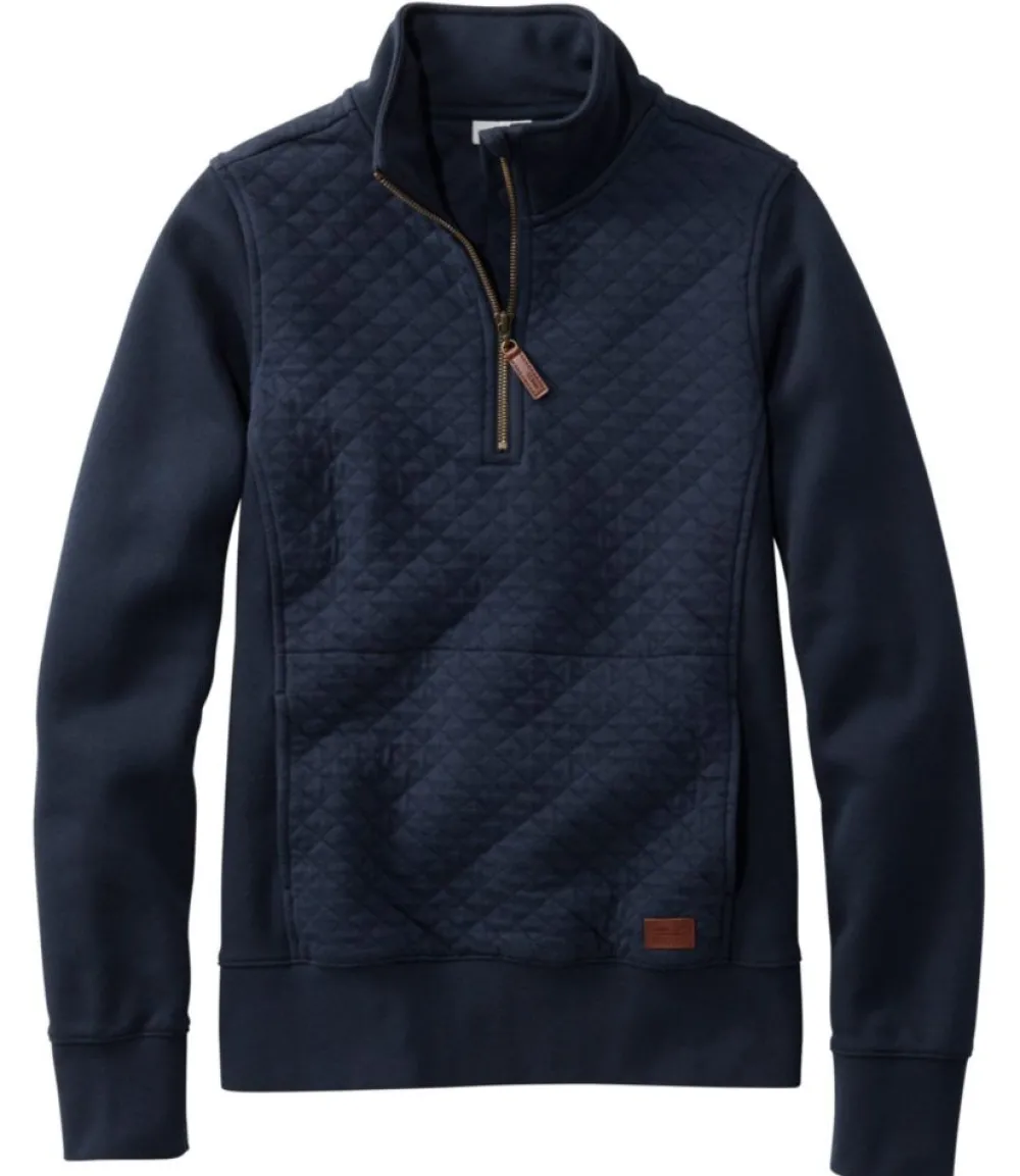 "Women's Quilted Quarter-Zip Pullover"-L.L.Bean Store