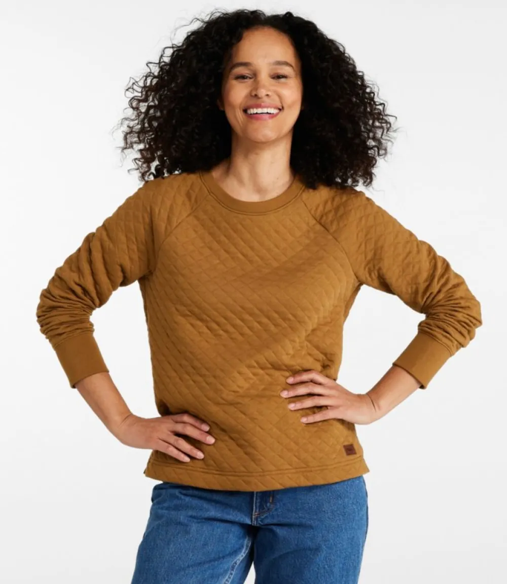 "Women's Quilted Sweatshirt, Crewneck Pullover"-L.L.Bean Sale