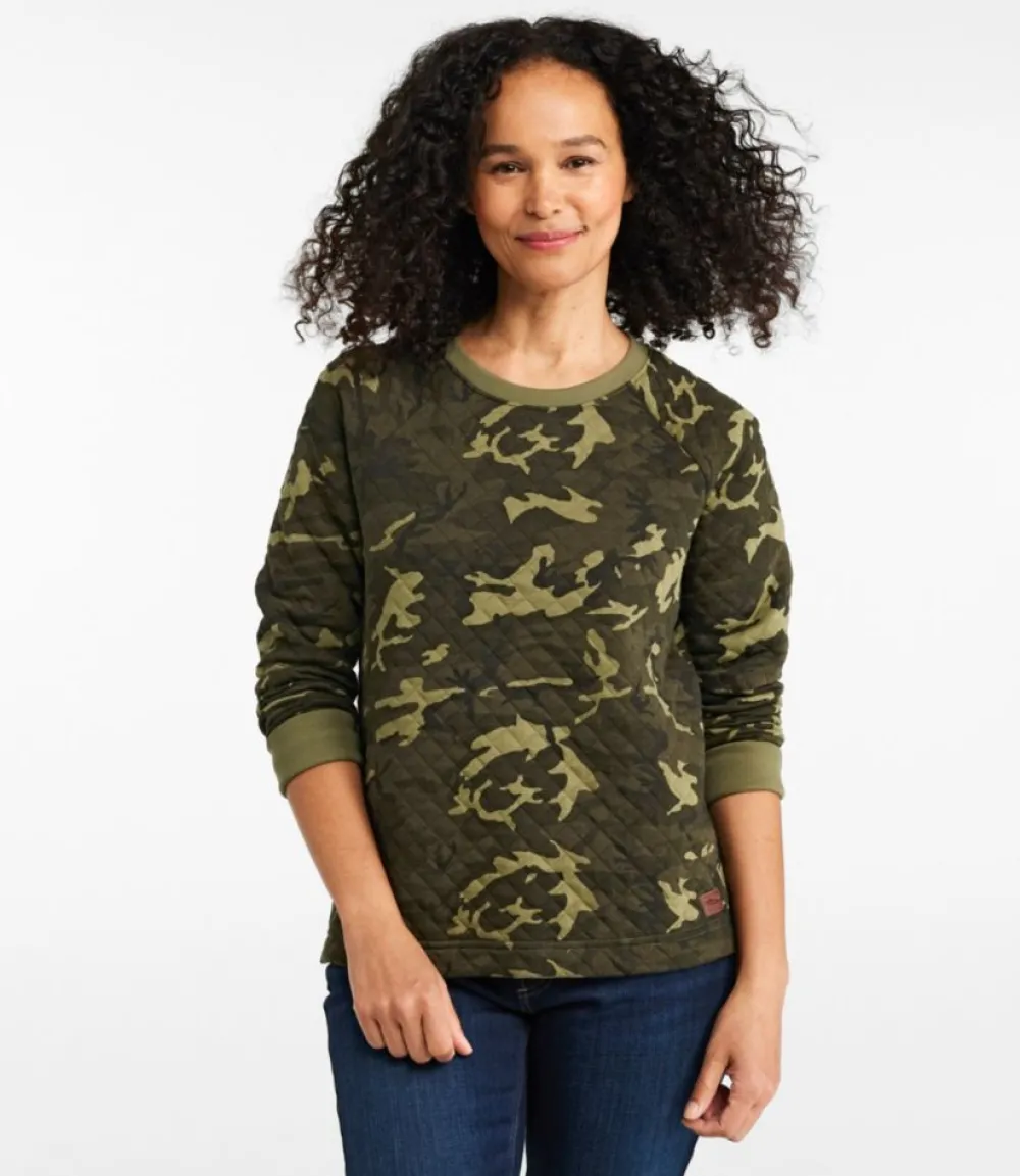 "Women's Quilted Sweatshirt, Crewneck Pullover Print"-L.L.Bean Cheap