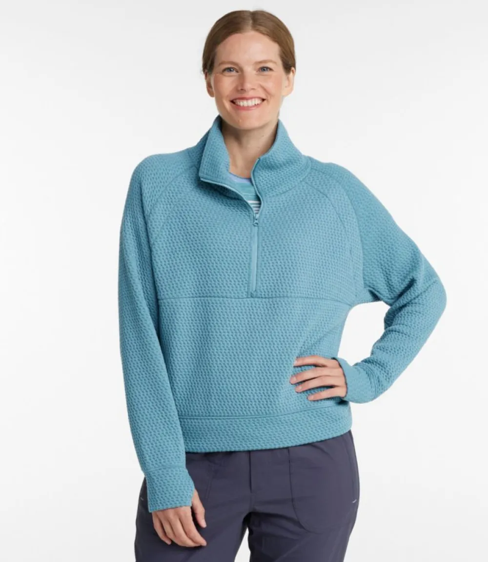 "Women's Ridgeknit Half-Zip Pullover, Oversized"-L.L.Bean Cheap